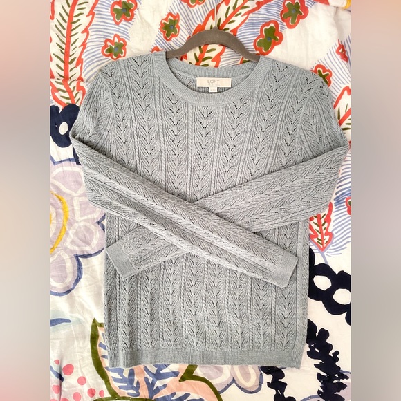 LOFT Sweaters - LOFT Italian Wool Alpaca Crewneck Sweater in Dusty Blue - Size XS